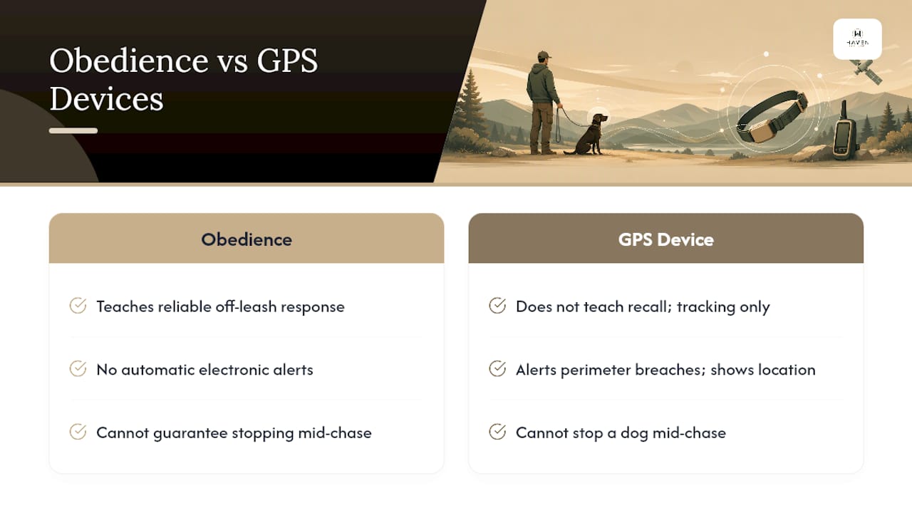 Obedience training versus GPS technology