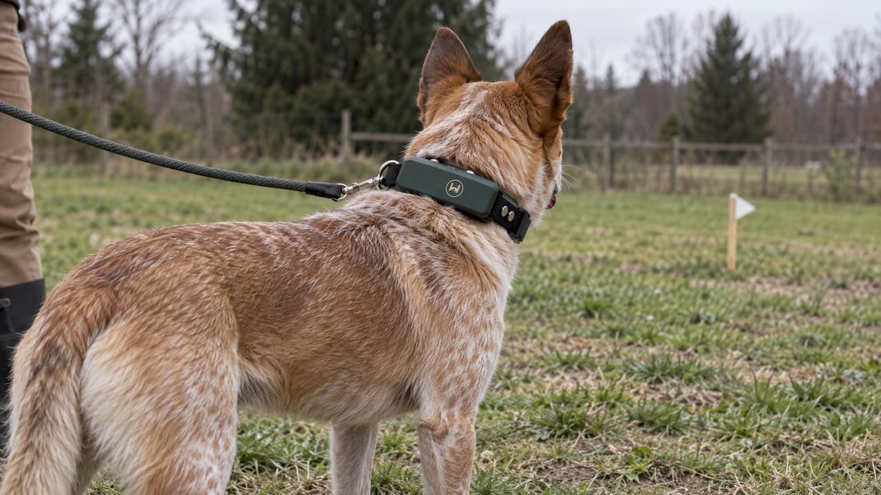 NAXWAVE collar on dog during controlled test